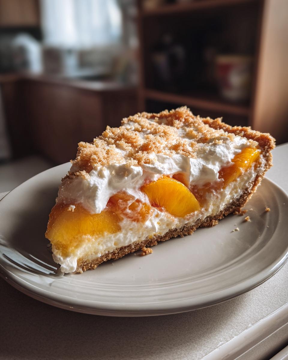 Chilled Peach Cream Pie for Easter, Christmas - detail 1