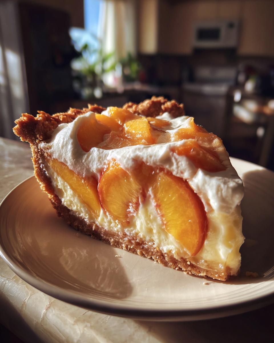 Chilled Peach Cream Pie for Easter, Christmas - detail 2