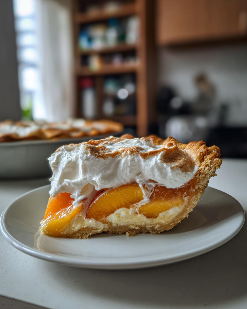 Chilled Peach Cream Pie for Easter, Christmas - detail 3