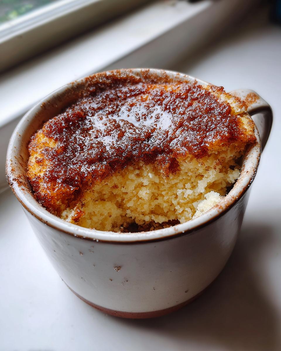 Churro-Style Cinnamon Sugar Cottage Cheese Mug Cake for Christmas - detail 2