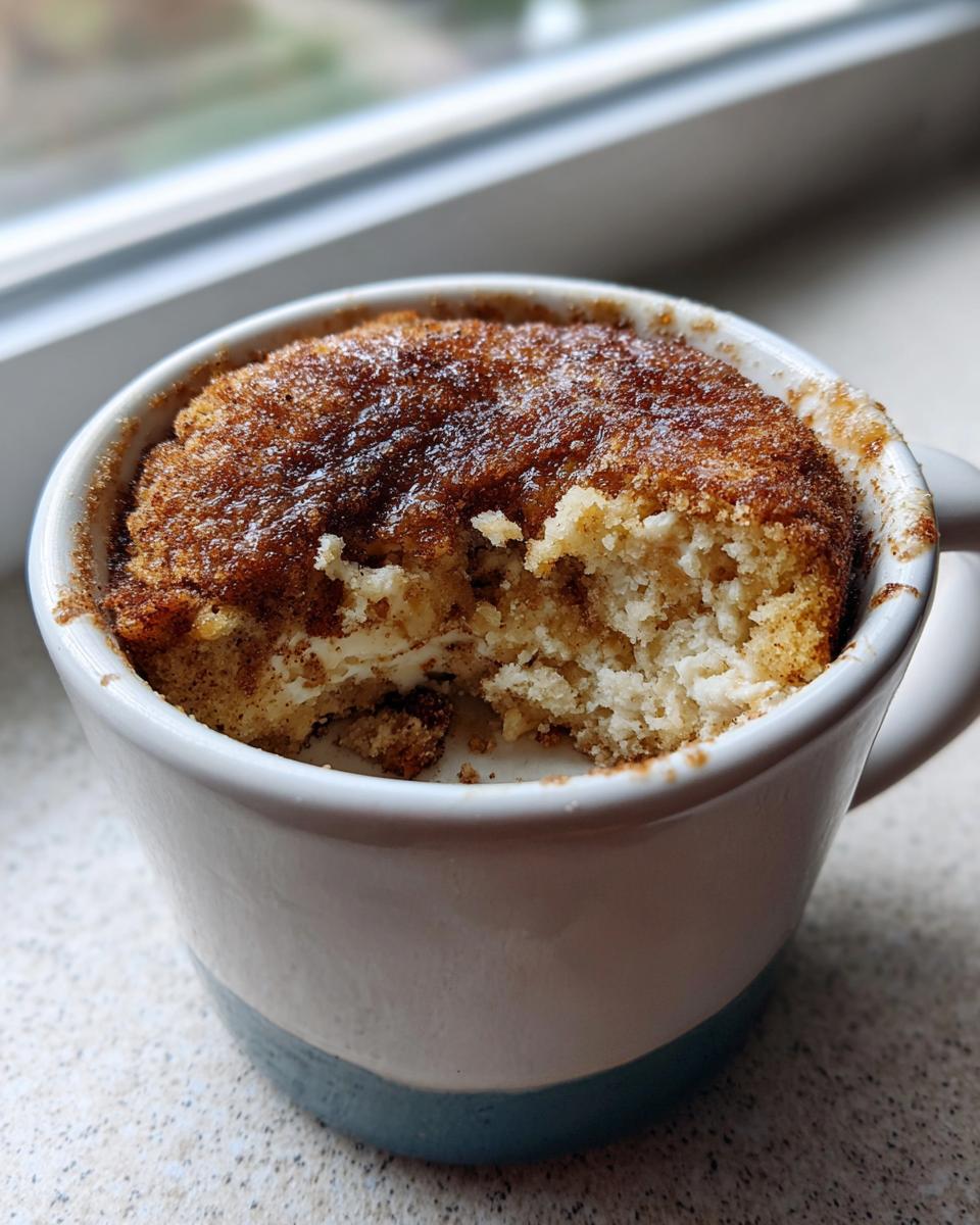 Churro-Style Cinnamon Sugar Cottage Cheese Mug Cake for Christmas - detail 3