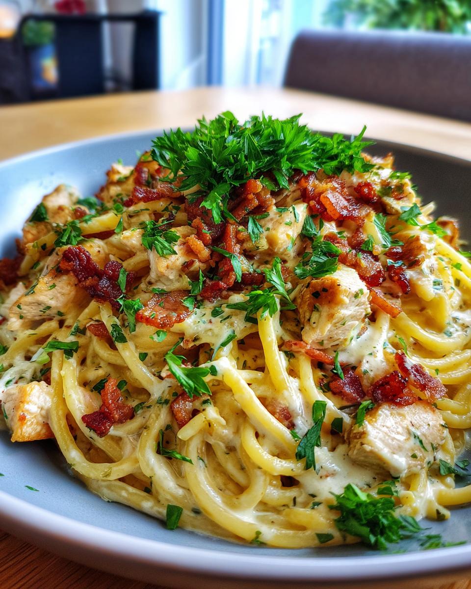 Creamy Chicken Carbonara with Bacon for Christmas - detail 1