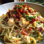 Creamy Chicken Carbonara with Bacon for Christmas