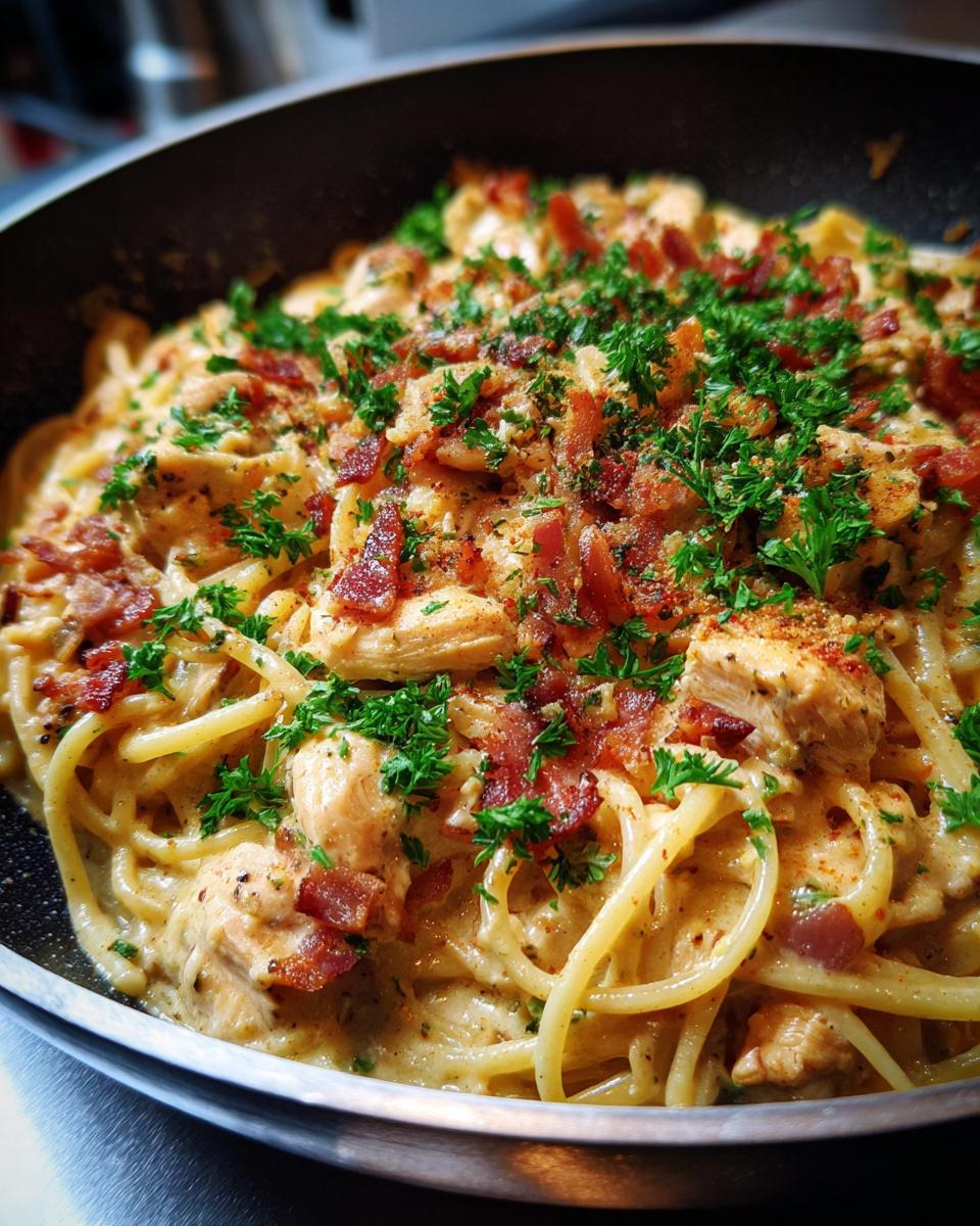 Creamy Chicken Carbonara with Bacon for Christmas - detail 2