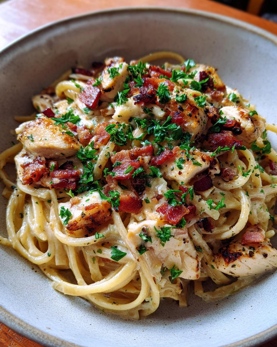 Creamy Chicken Carbonara with Bacon for Christmas - detail 3
