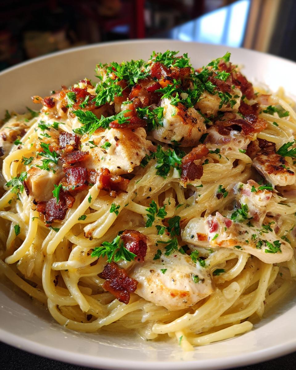 Creamy Chicken Carbonara with Bacon for Christmas - detail 5