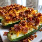 Cucumber Snack with Cheese and Bacon Bits for Easter, Thanksgiving