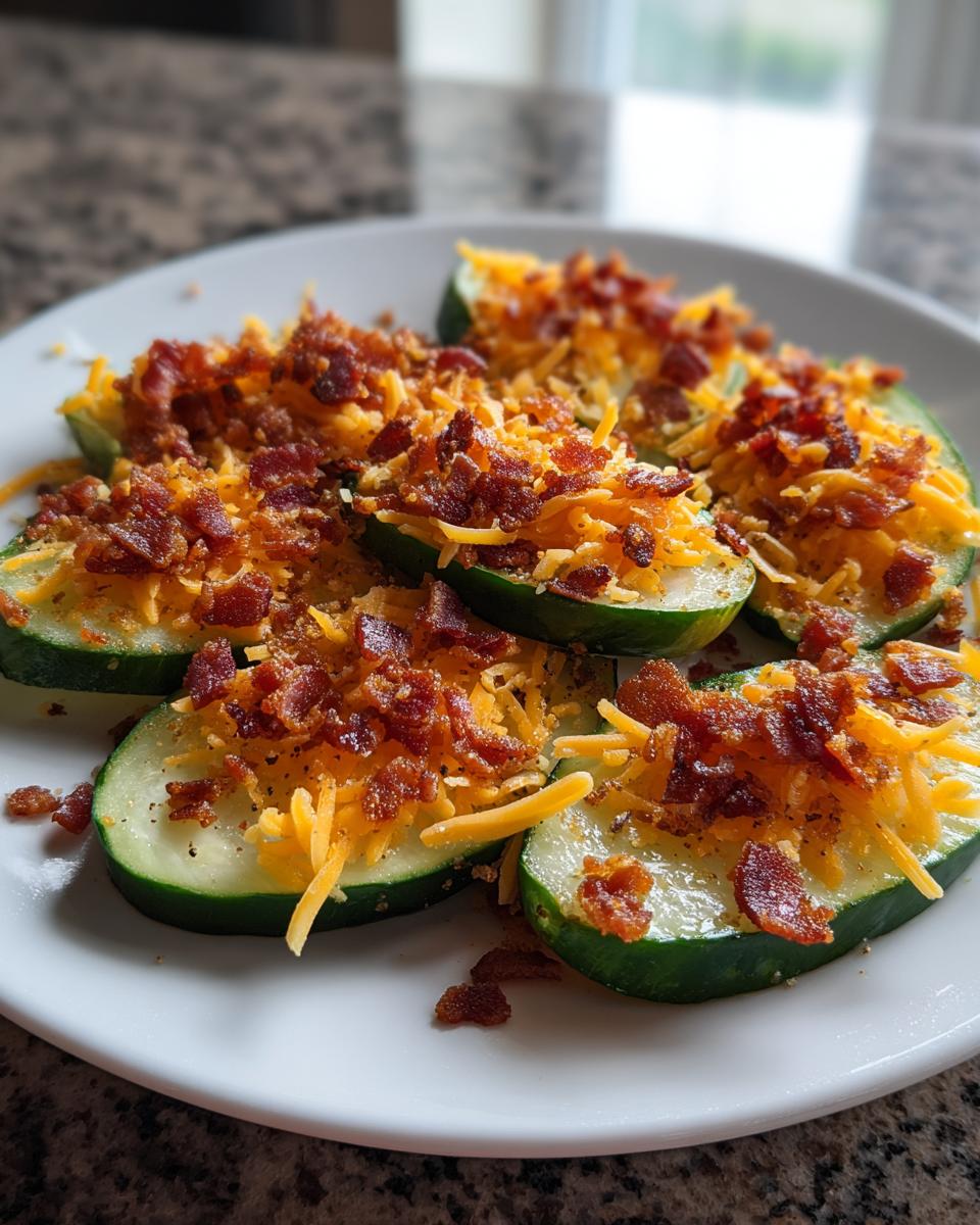 Cucumber Snack with Cheese and Bacon Bits for Easter, Thanksgiving - detail 2