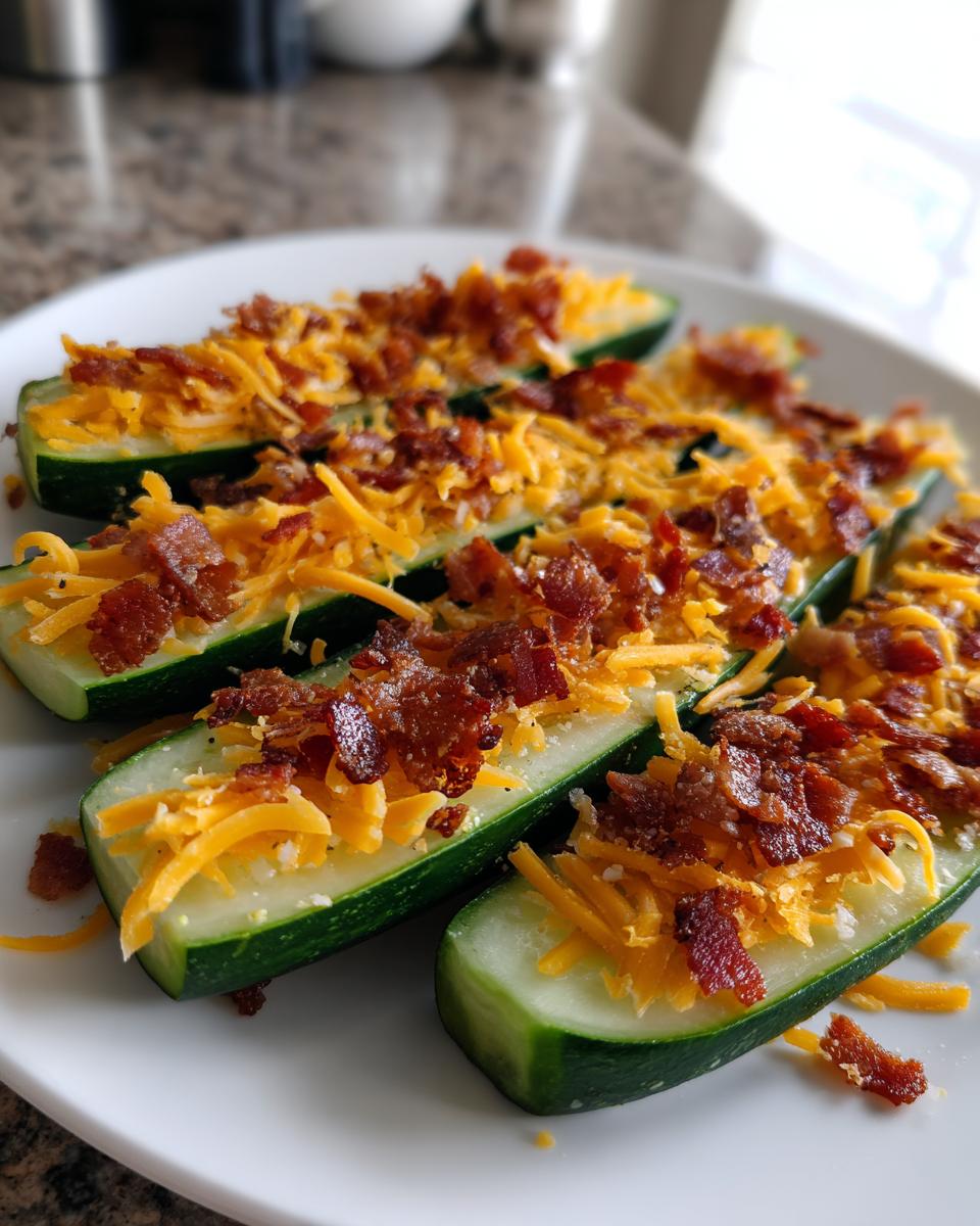 Cucumber Snack with Cheese and Bacon Bits for Easter, Thanksgiving - detail 4