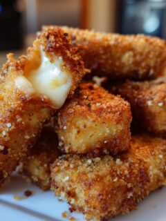 Deep Fried Pizza Sticks with Mozzarella for Halloween