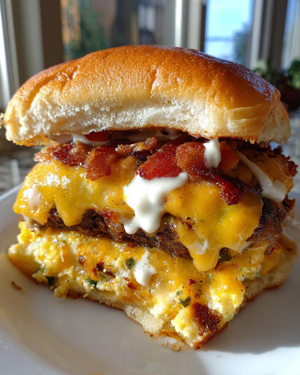 Double-Decker Jalapeño Popper Smash Burgers with Ranch Drizzle for Halloween - detail 1