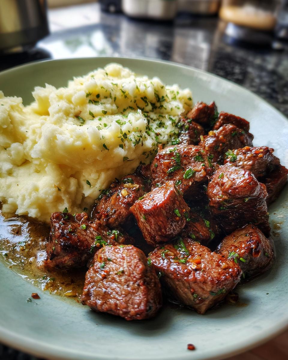Garlic Butter Steak Bites with Creamy Mashed Potatoes - detail 2