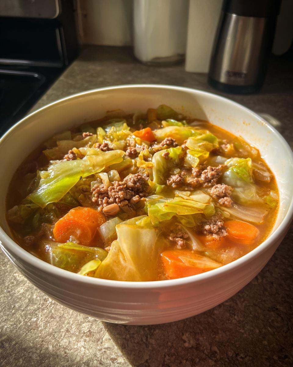 Hearty Ground Beef Cabbage Soup for Thanksgiving, Christmas - detail 3