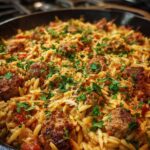 Hearty Italian Sausage and Orzo Skillet for Christmas, Thanksgiving