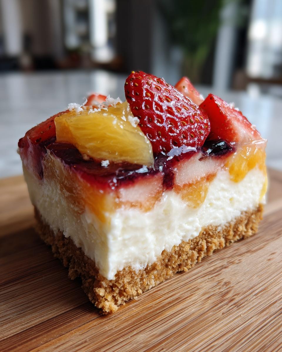 Layered Fruit Cheesecake Bars for Easter, Christmas - detail 1