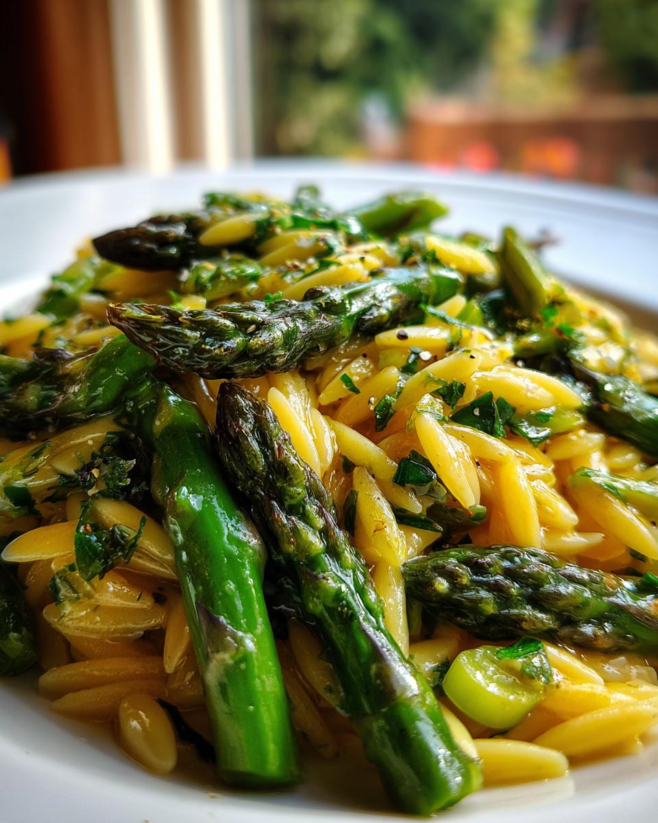 Lemon Orzo with Asparagus for Christmas, Thanksgiving - detail 3