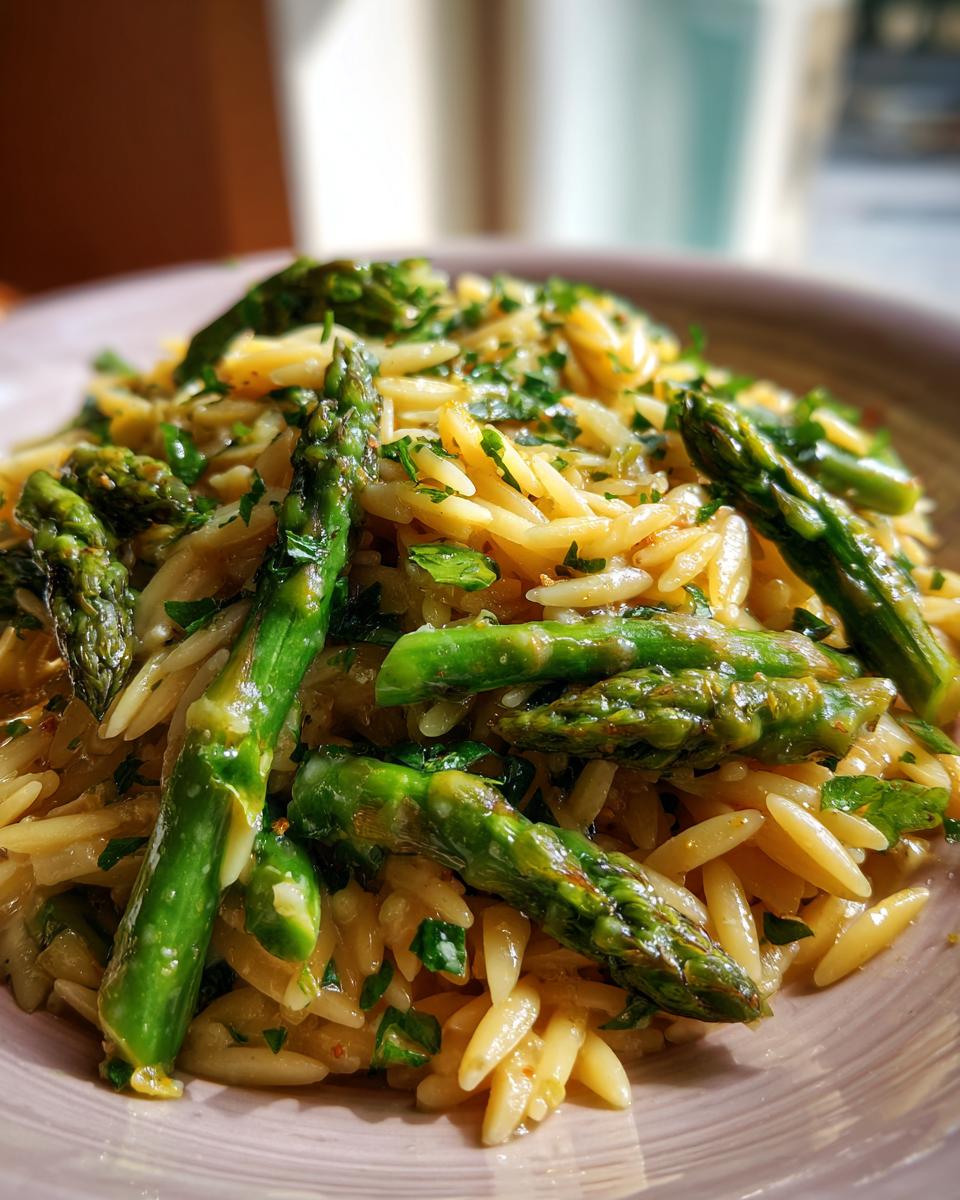 Lemon Orzo with Asparagus for Christmas, Thanksgiving - detail 4