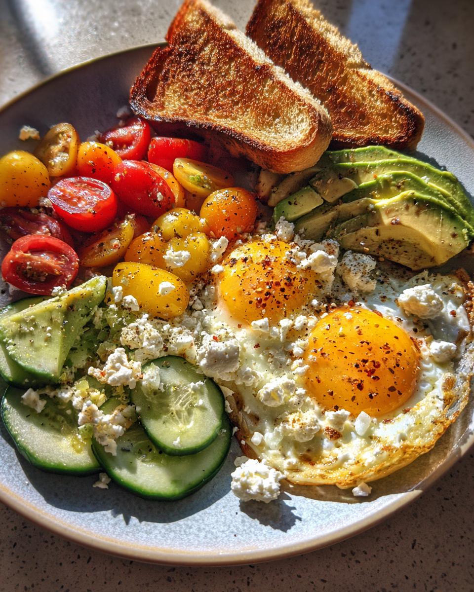 Mediterranean Breakfast Plate with Eggs, Feta, and Avocado for Easter - detail 4