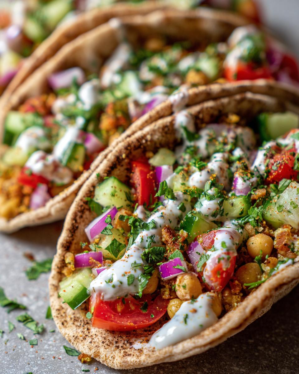 Mediterranean Chickpea Pita Tacos - detail 2
