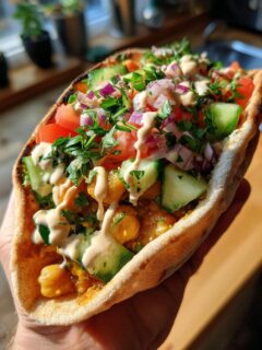 Mediterranean Chickpea Pita Tacos