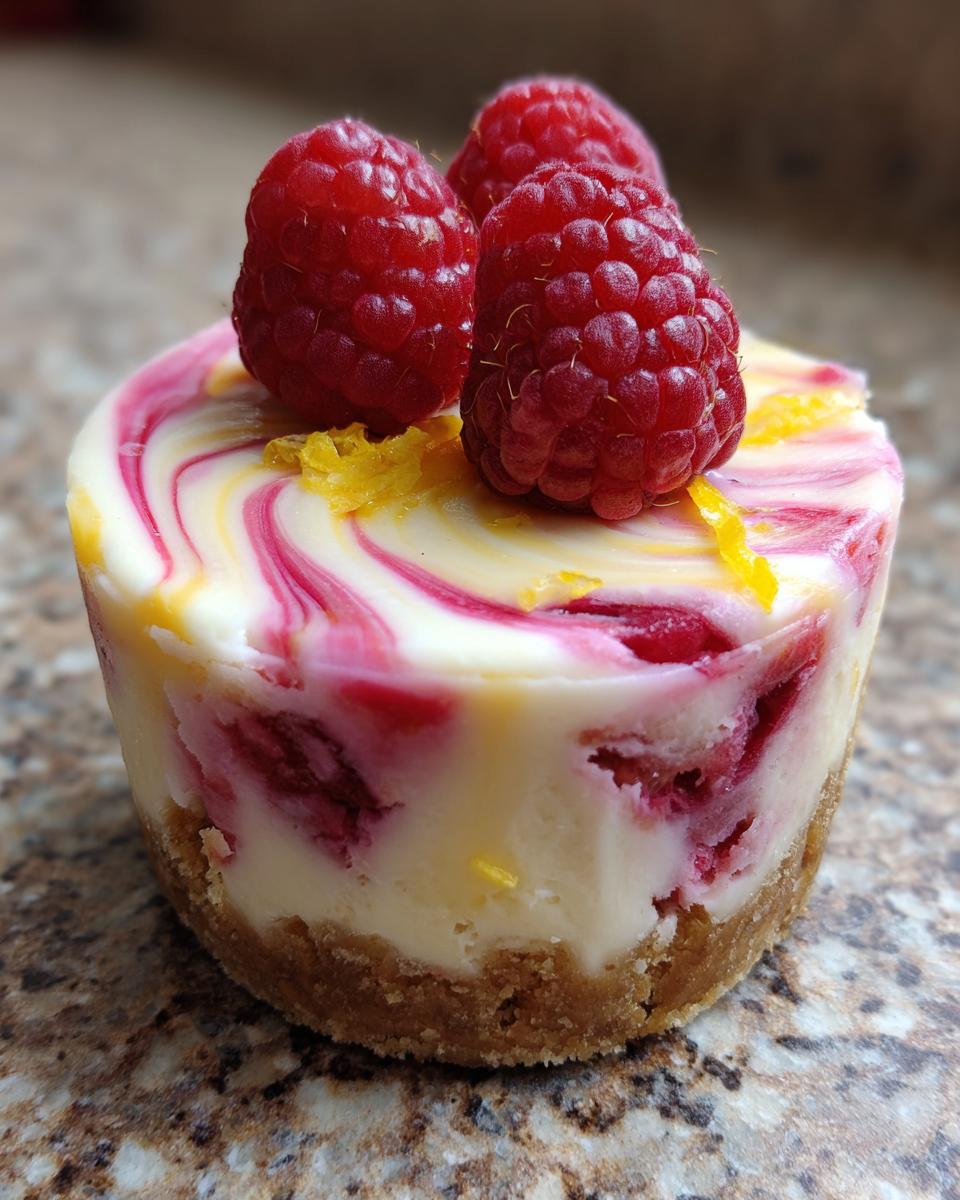 No Bake Mini Lemon Raspberry Cheesecakes for Easter, Christmas - detail 1