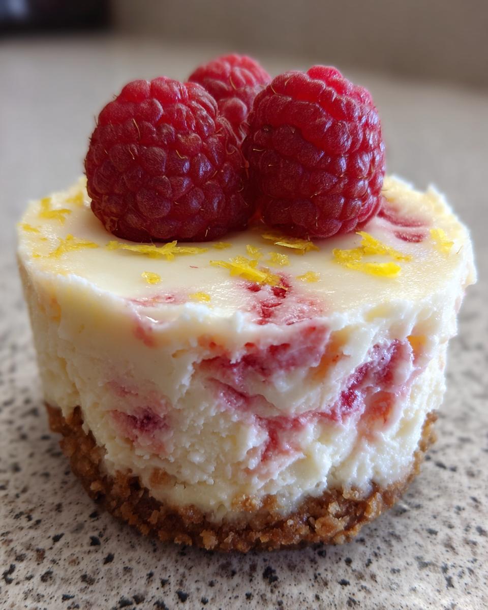 No Bake Mini Lemon Raspberry Cheesecakes for Easter, Christmas - detail 2
