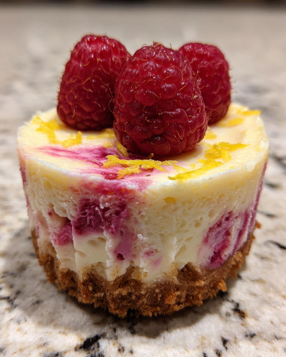 No Bake Mini Lemon Raspberry Cheesecakes for Easter, Christmas - detail 3