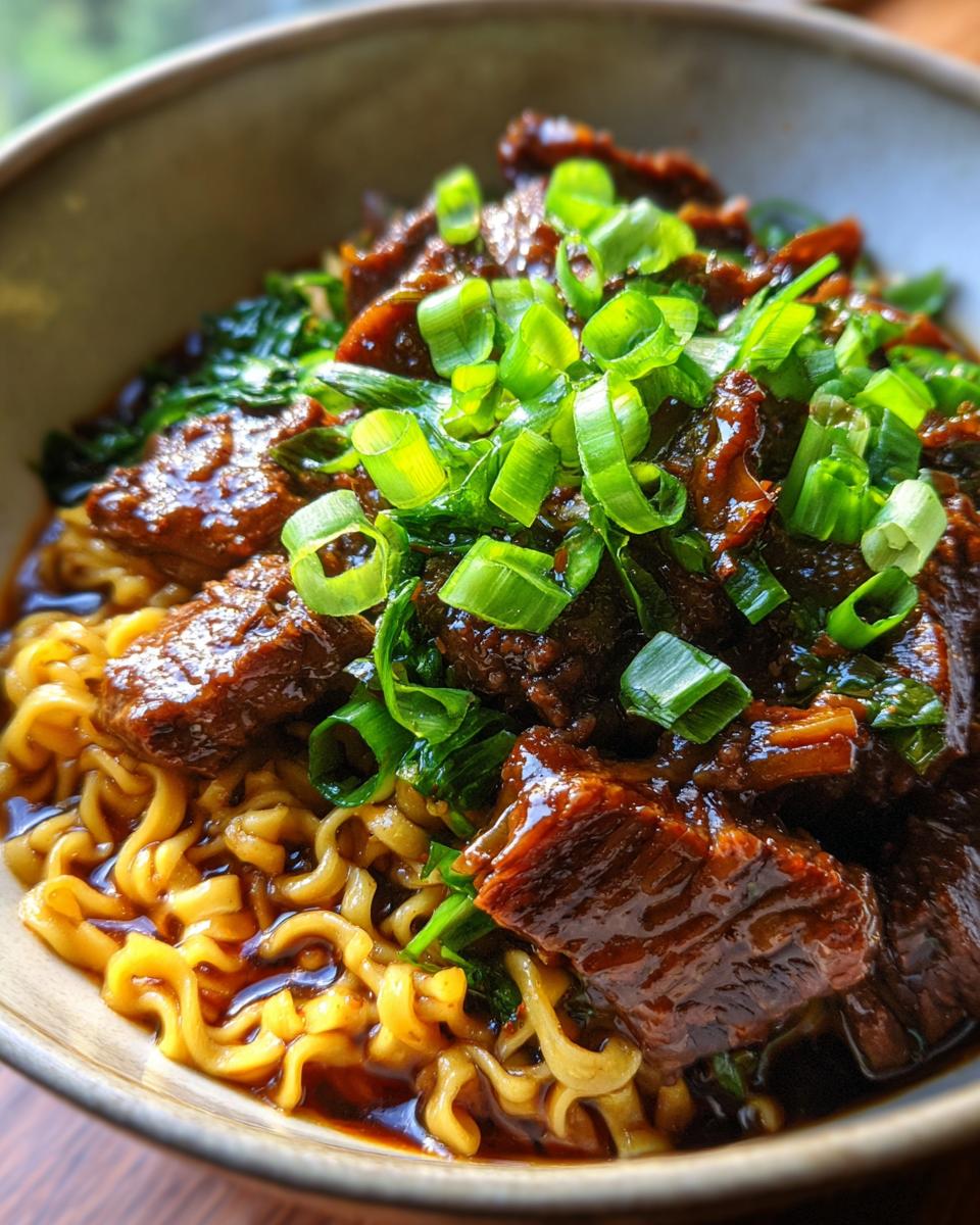 One Pot Mongolian Beef Ramen Noodles for Christmas - detail 1