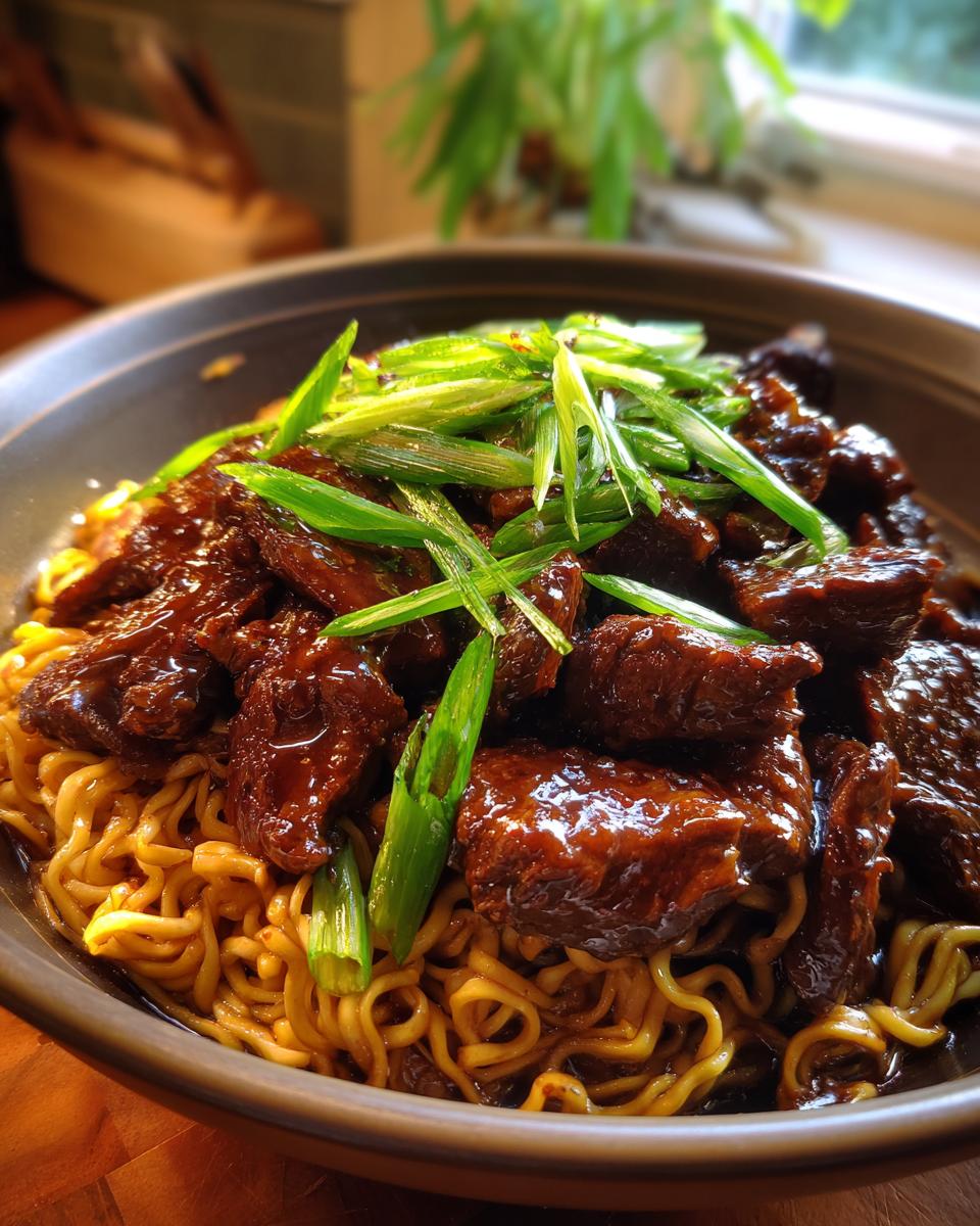 One Pot Mongolian Beef Ramen Noodles for Christmas - detail 2