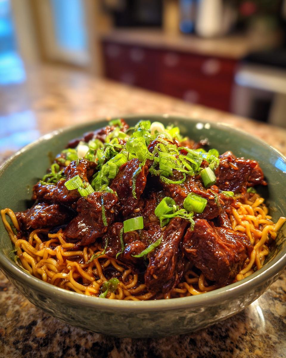One Pot Mongolian Beef Ramen Noodles for Christmas - detail 4