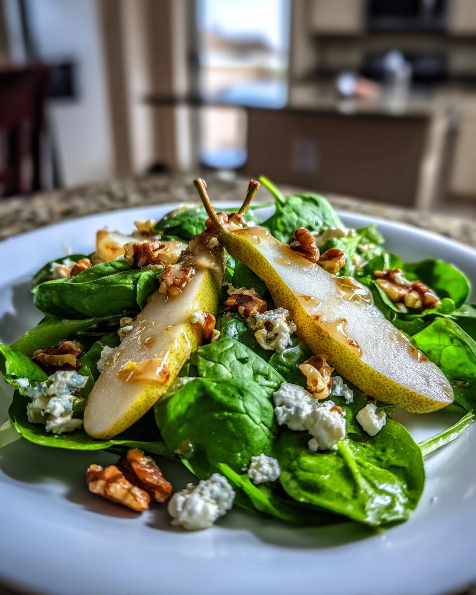 Pear Spinach Salad with Maple-Lemon Mustard Dressing - detail 3