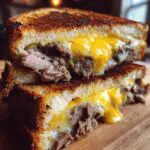 Philly Cheesesteak Grilled Cheese Sandwich