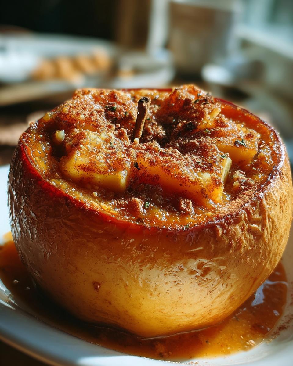 Pumpkin Pie Stuffed Baked Apples for Halloween, Thanksgiving - detail 1