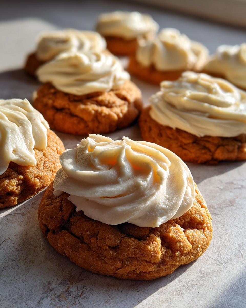 Pumpkin Sugar Cookies with Cream Cheese Frosting for Halloween, Thanksgiving - detail 2