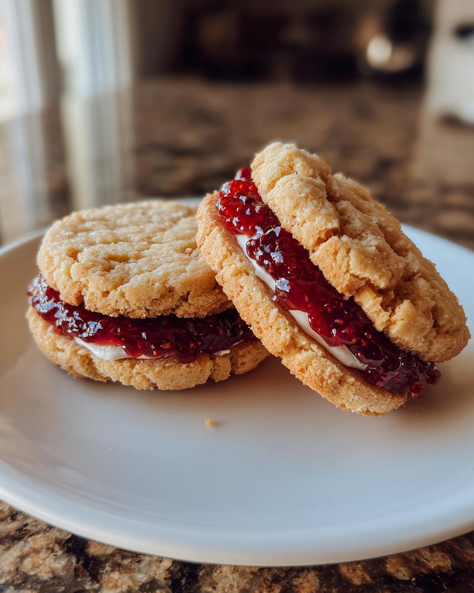 Raspberry or Strawberry Jam Sandwich Cookies for Christmas, Easter - detail 1