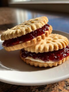 Raspberry or Strawberry Jam Sandwich Cookies for Christmas, Easter