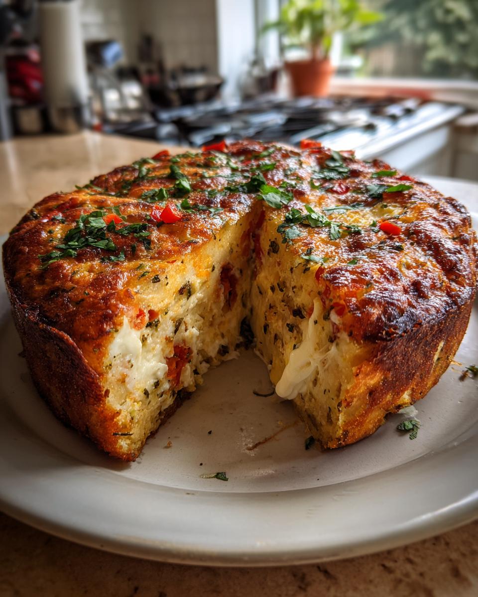 Savory Pepper and Mozzarella Cake for Christmas - detail 4