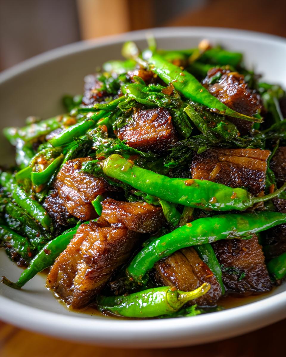 Stir-fried Pork Belly with Green Chilies for Halloween - detail 3