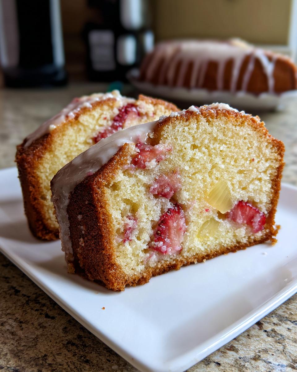 Strawberry Pineapple Pound Cake for Easter, Christmas - detail 3