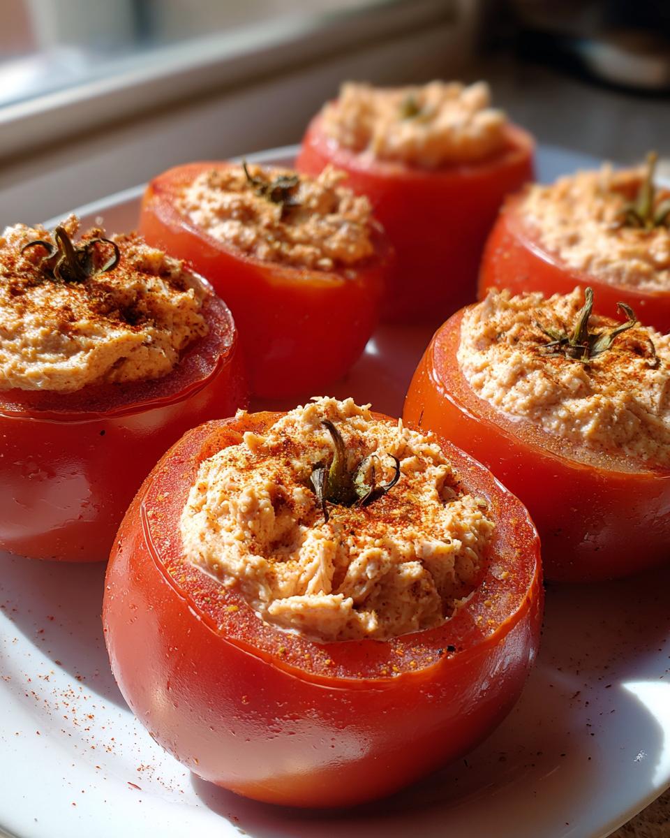 Stuffed Tomatoes with Tuna Mousse for Easter, Christmas - detail 1