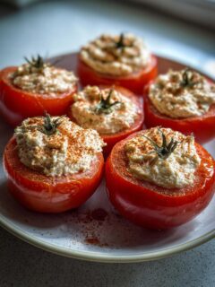 Stuffed Tomatoes with Tuna Mousse for Easter, Christmas