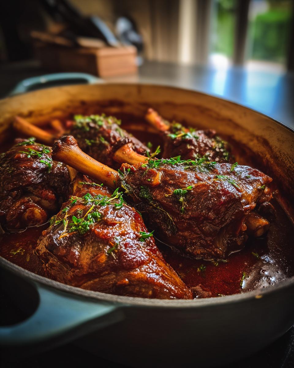 Tender Lamb Shanks in Red Wine Gravy for Christmas, Thanksgiving - detail 1