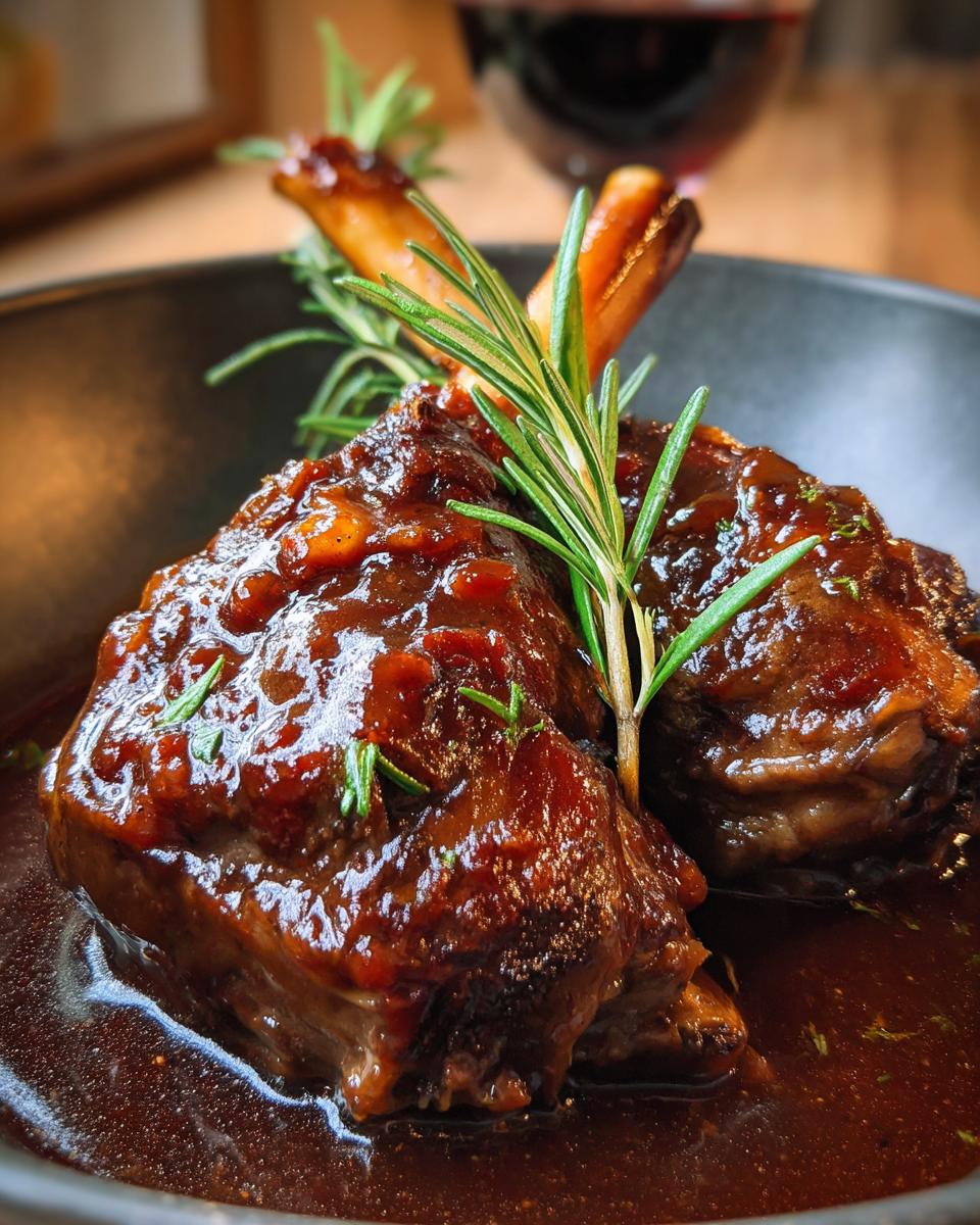 Tender Lamb Shanks in Red Wine Gravy for Christmas, Thanksgiving - detail 3