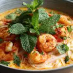 Thai Shrimp Coconut Noodle Soup for Easter, Christmas