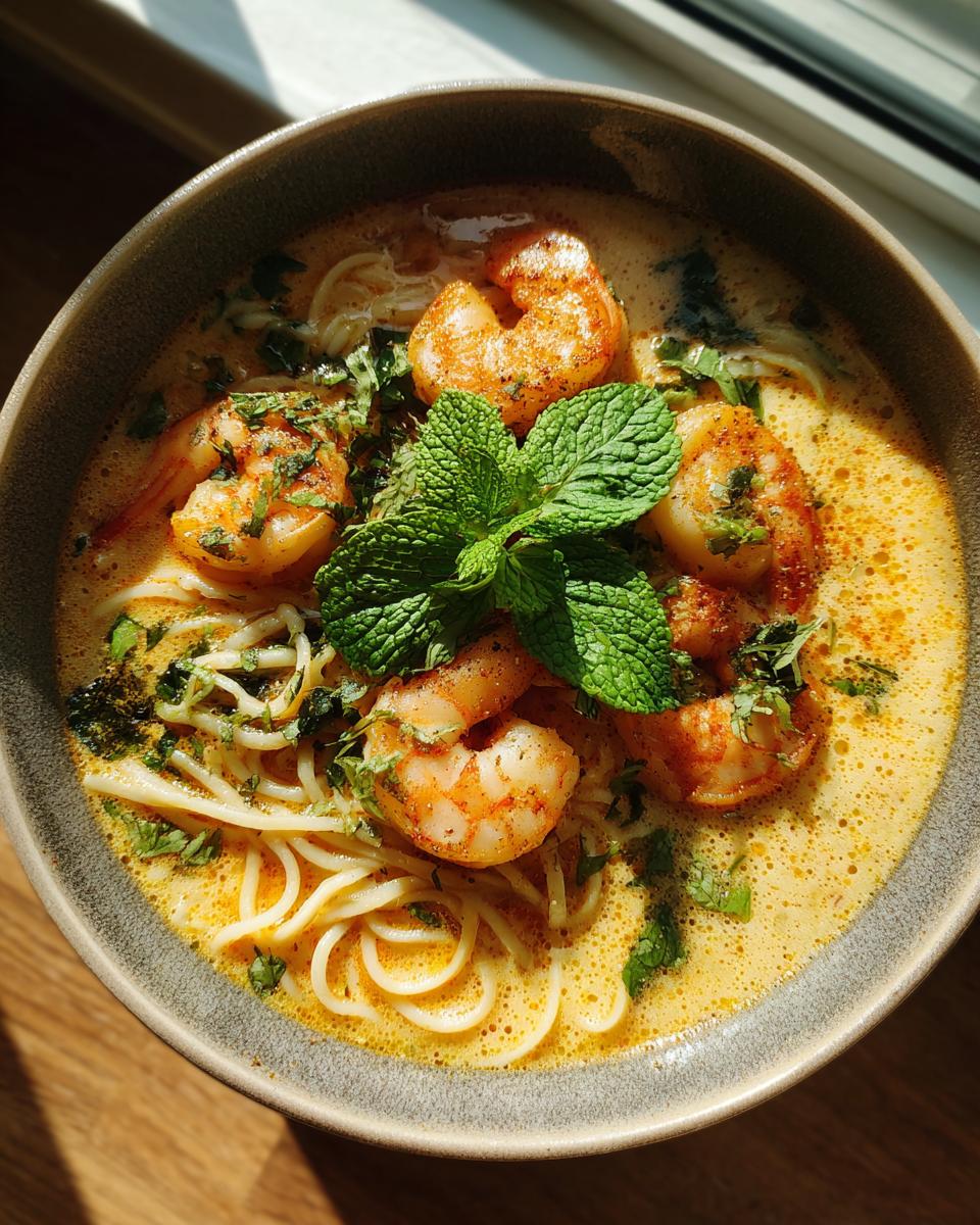 Thai Shrimp Coconut Noodle Soup for Easter, Christmas - detail 3