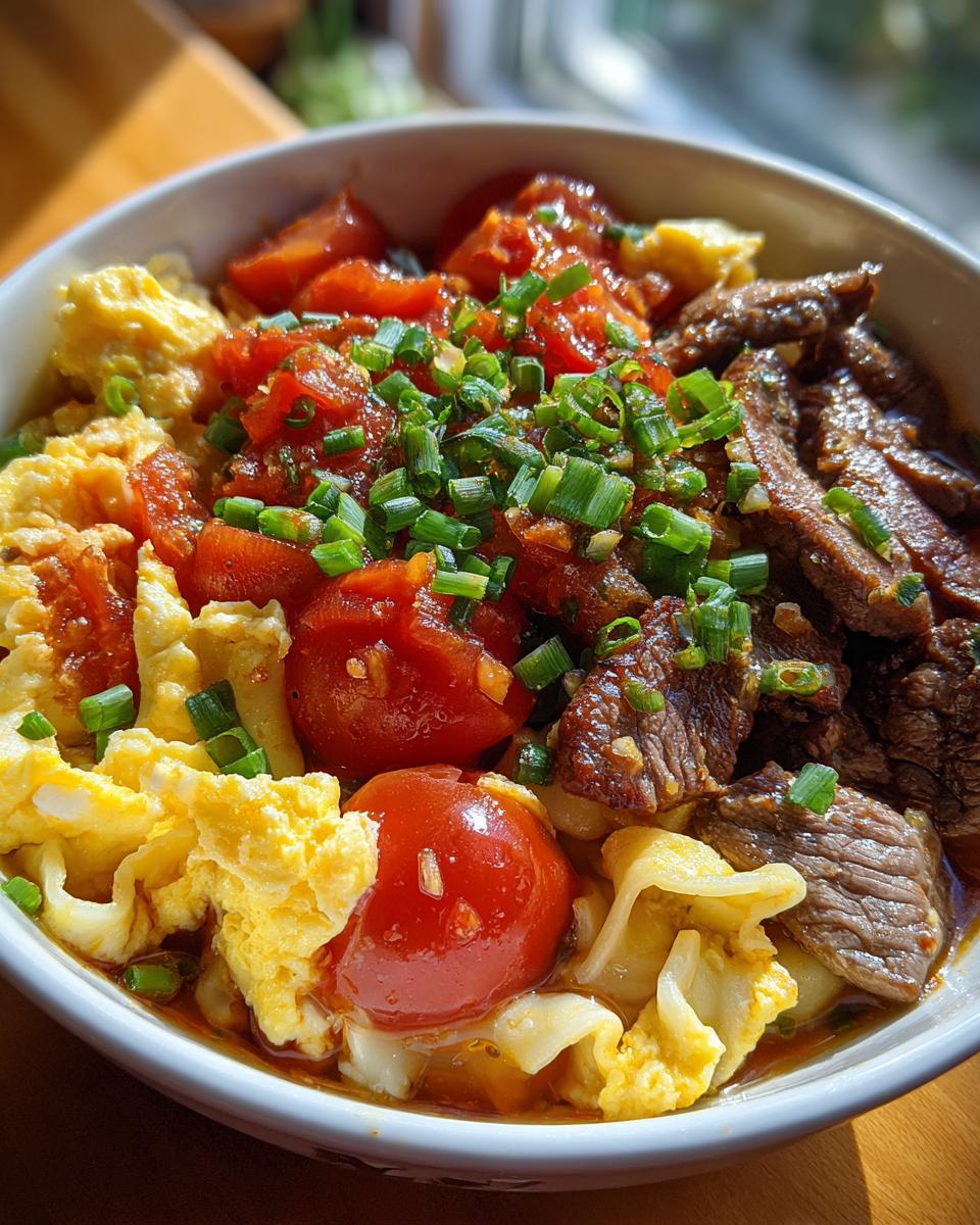 Tomato Egg and Beef Noodle Soup for Christmas, Thanksgiving - detail 2