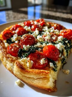 Tomato, Spinach, and Feta Tart for Easter, Christmas
