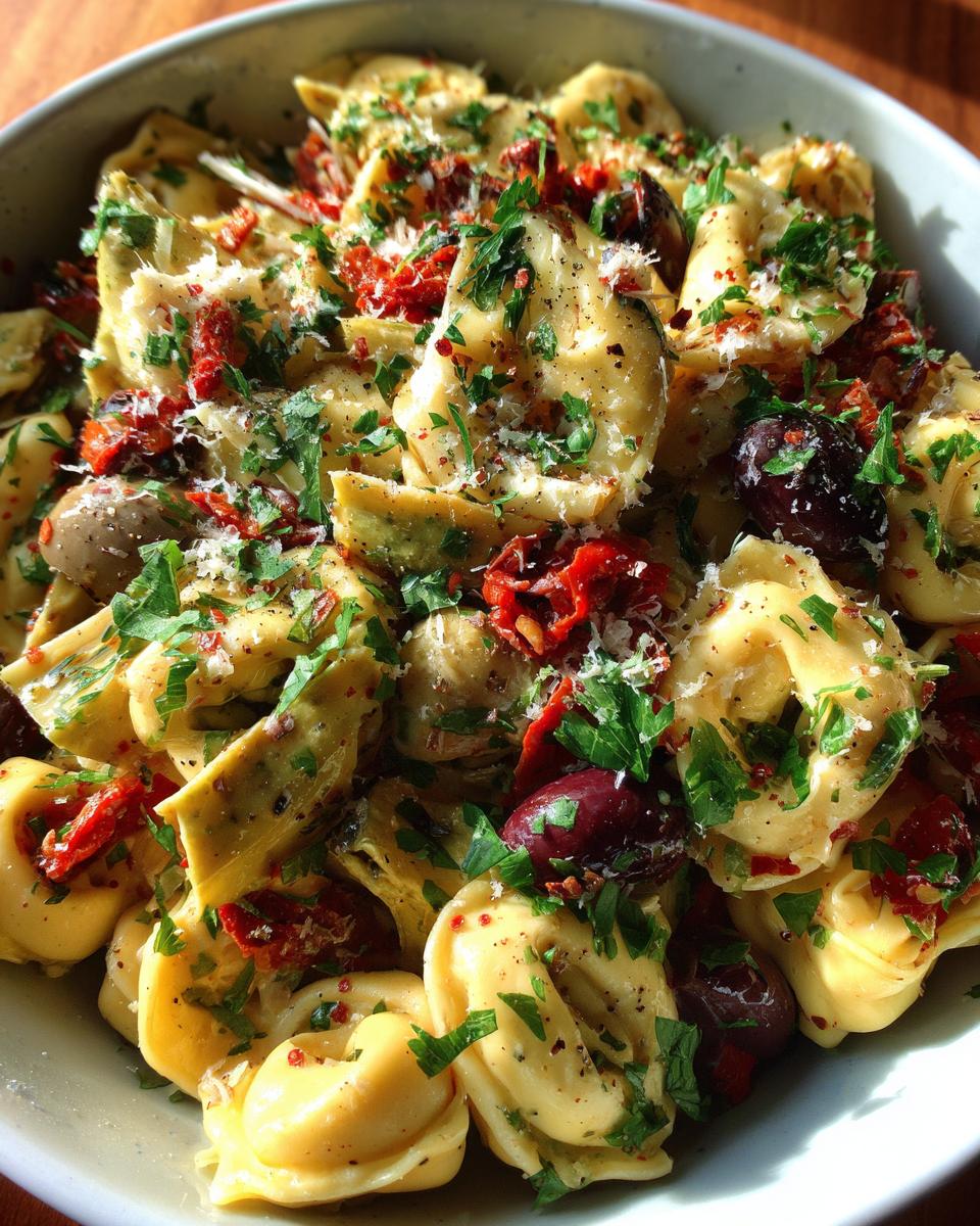 Antipasto Tortellini Pasta Salad for Christmas - detail 2