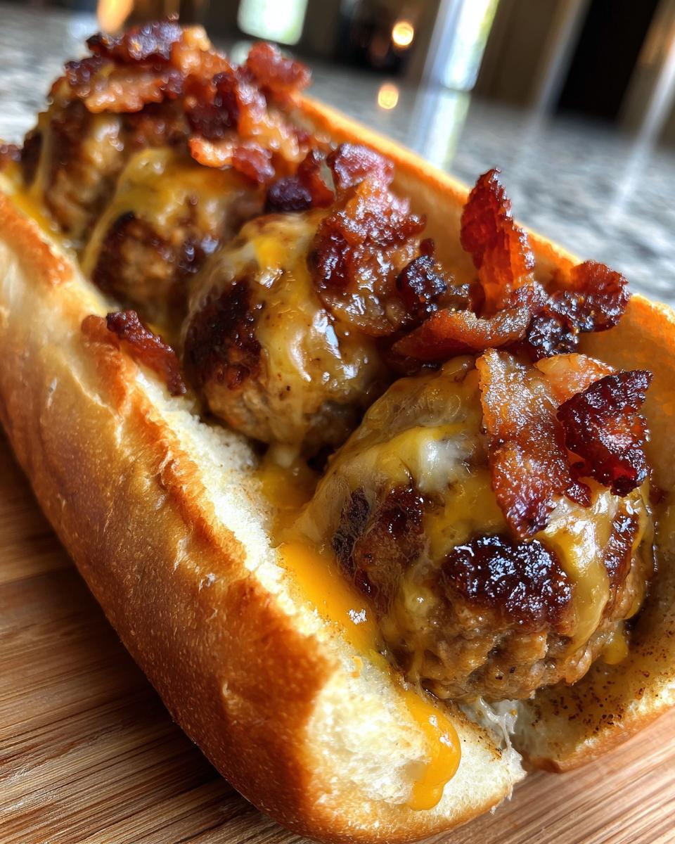 Bourbon BBQ Bacon Cheeseburger Meatball Subs for Halloween, Thanksgiving - detail 2