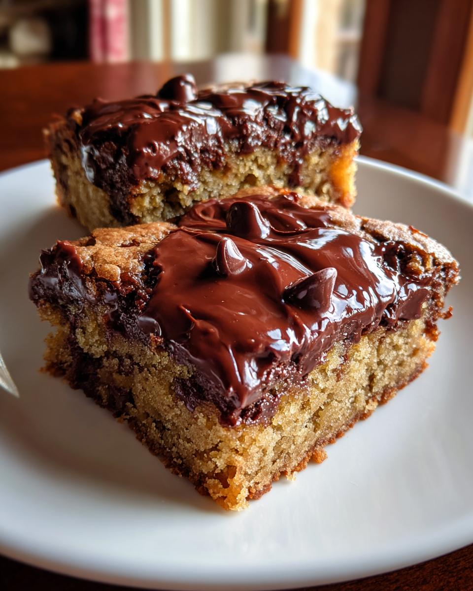 Chocolate Chip Cookie Bars with Hot Fudge for Christmas - detail 2